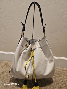 Boden White Leather Hobo Bag